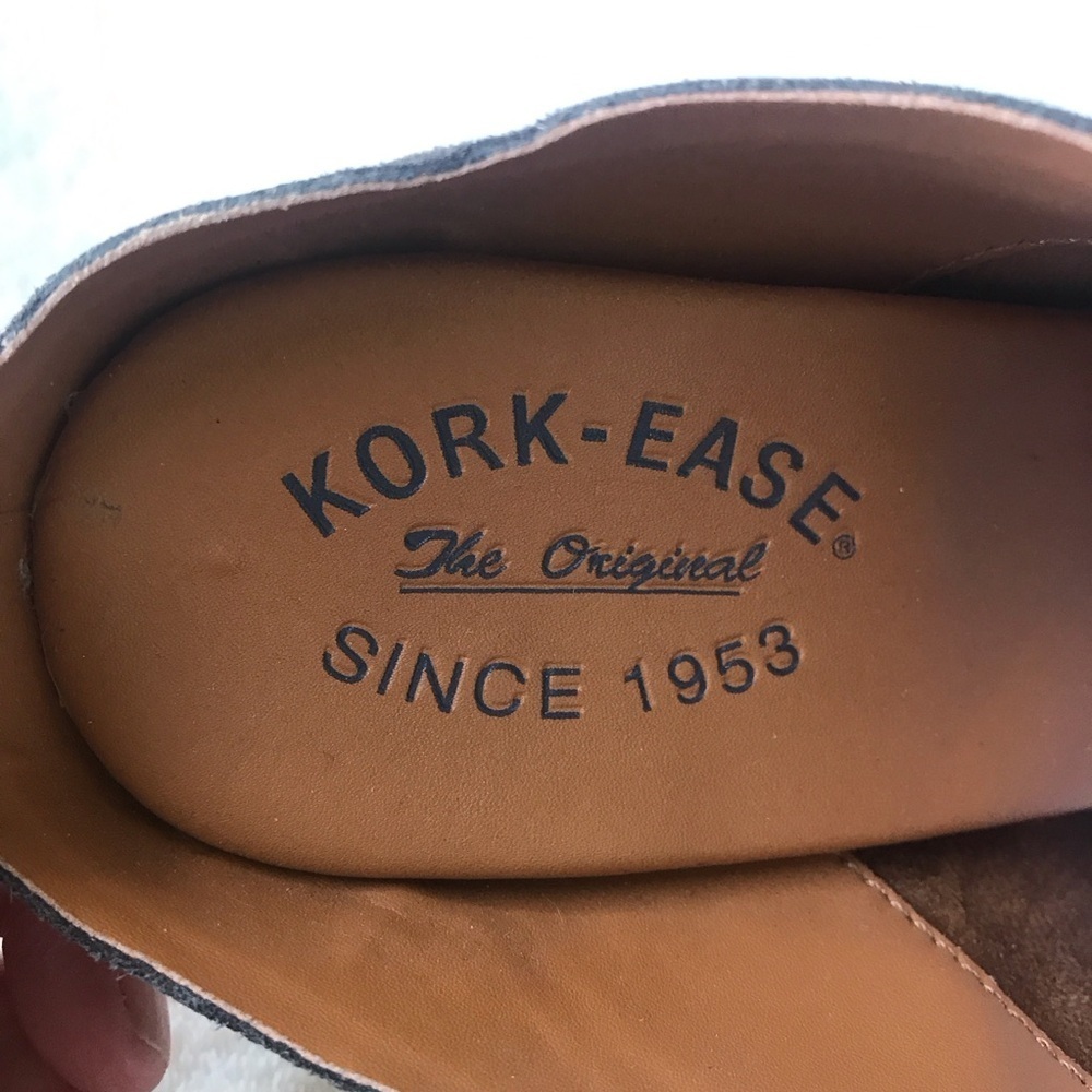 Kork-Ease Challis Dark grey leather Dr suede mules clogs Size 10 in‎ box - Picture 11 of 12